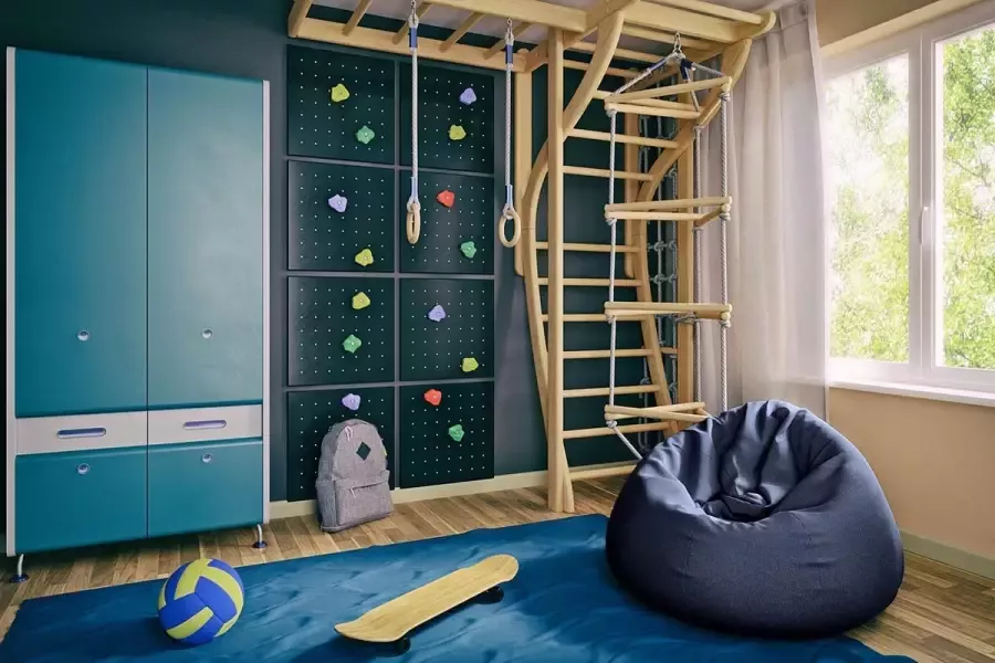 Maxi Huis Como poef om te zitten voor de woonkamer voor de jeugdkamer zitje zak comfortabel blauw