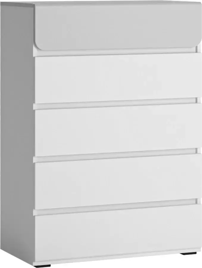 Maxi Huis Dressoir Albi 72 cm Lade -Alpine wit Grijze eikel