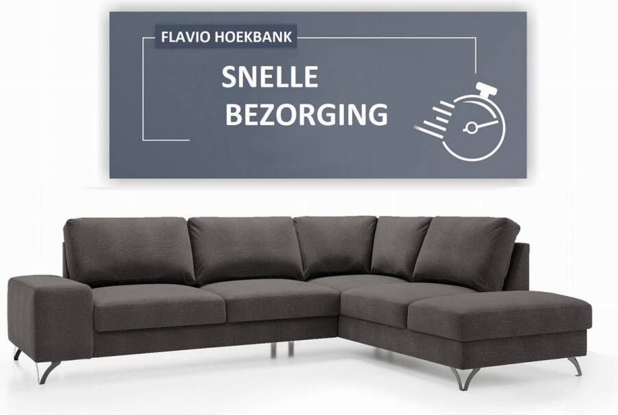Maxi Maja Flavio P hoekbank met slaapfunctie met beddengoedcontainer modulaire hoekbank grafiet kleur 283 x 214 cm