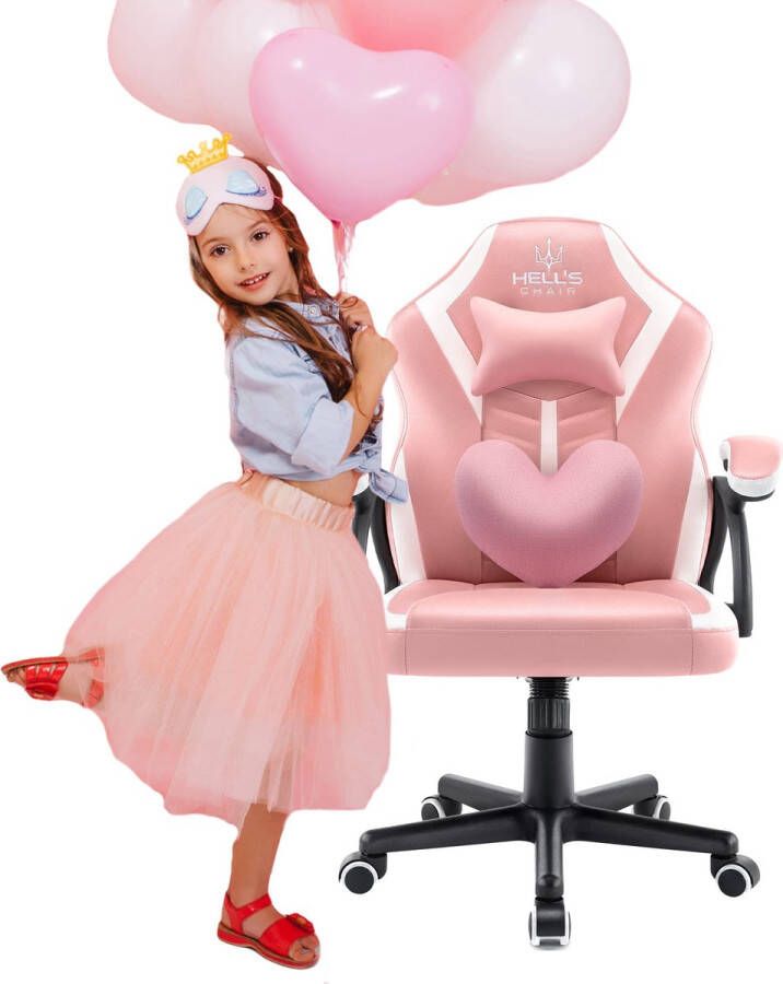 Maxi Maja Gamingstoel Ergonomische bureaustoel Verstelbaar Roze Kinderen