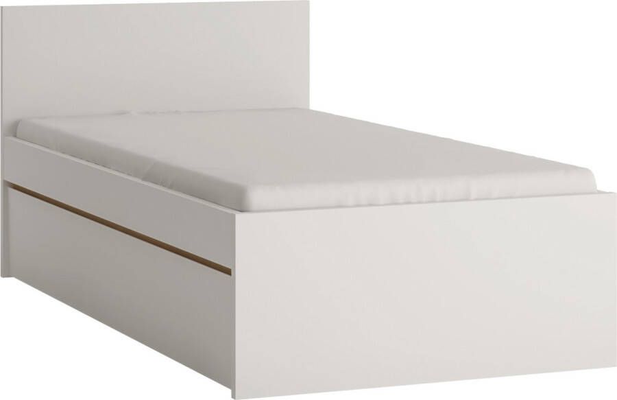 Maxi Huis GLOBO Z01 eenpersoonsbed 90 x 200 cm met frame bed met lade voor beddengoed jeugdmeubilair wit + eiken