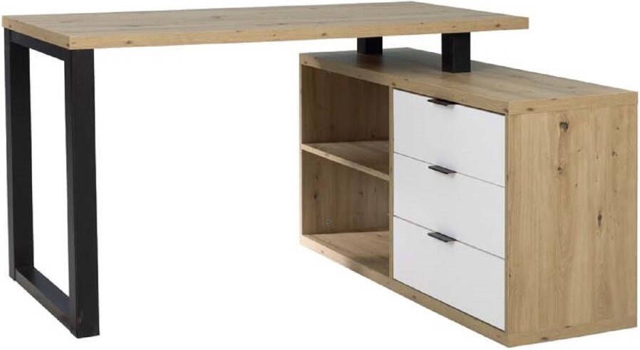 Maxi Huis Hoekbureau Maro II Planken Lade Wit Artisan 135 cm - Foto 2