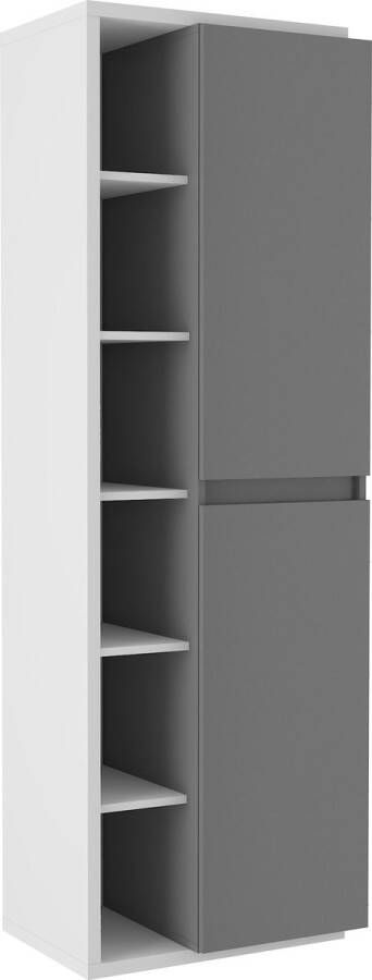 Maxi Huis Hoge kast Boekenkast met planken 63 cm antraciet lichtgrijs + antraciet