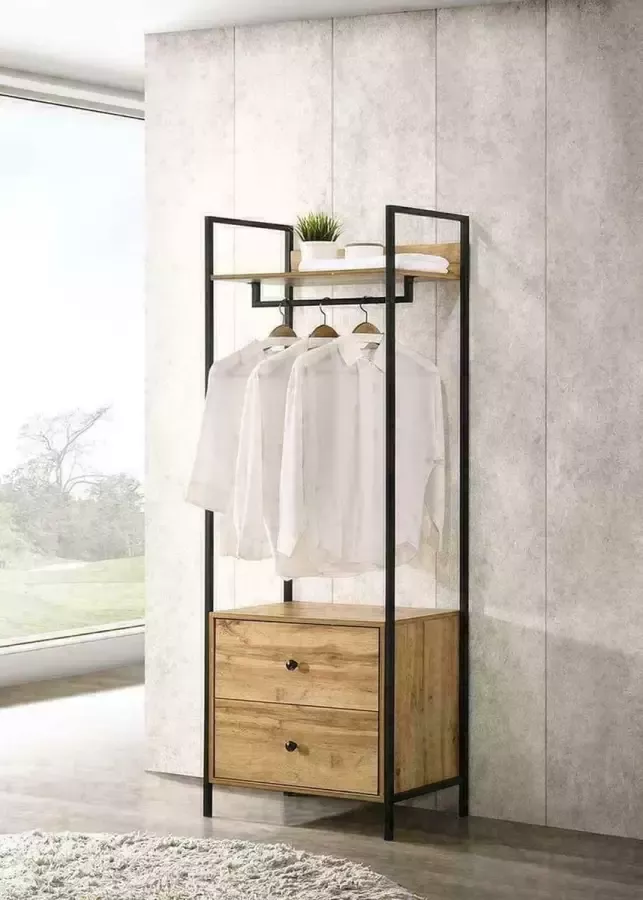 Maxi Huis Kledingkast Industrieel Boekenkast Hout Metaal Modern 60 cm