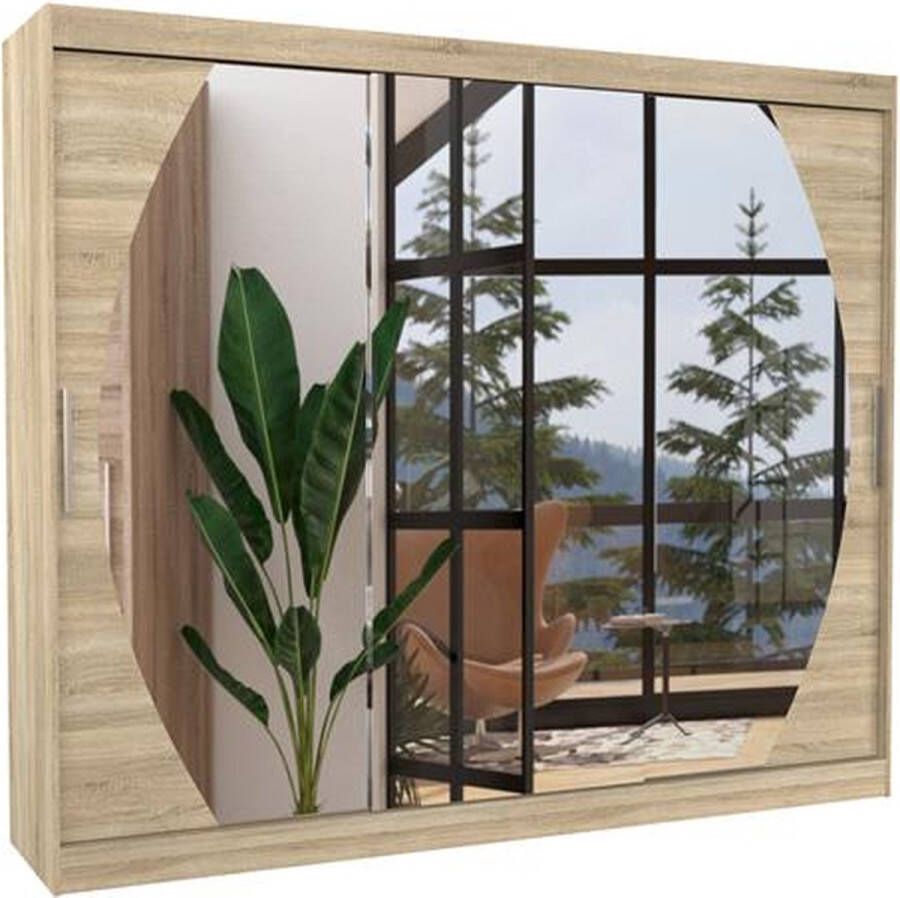 Maxi Maja Kledingkast Chester Spiegel 3 schuifdeuren planken kledingroede 250 cm - Foto 3