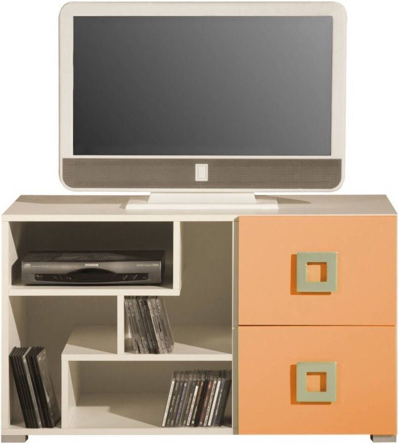 Maxi Huis Labirynt 10 tv-meubel voor jongeren ladekast voor jongeren kleur crème + oranje laatste stuk korting