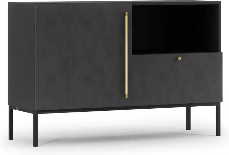 Maxi Huis Lanzzi SF-LAN-B-KOM120 -Kasten Dressoir Zwart mat 120 cm