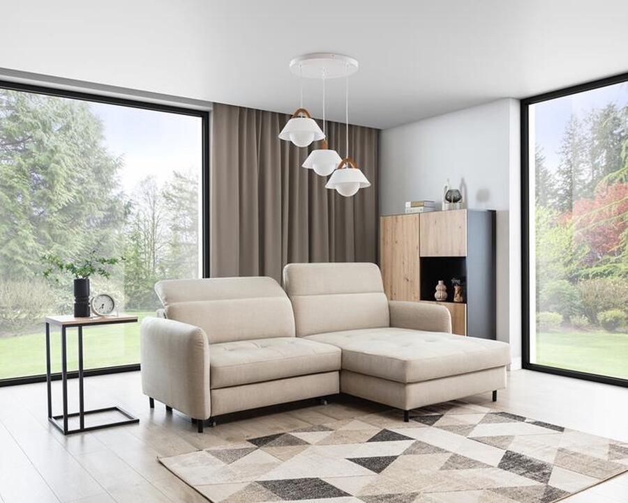 Maxi Huis Vloerkleed Eustache Beige Geometrisch patroon 3D effect Vuilafstotend Hoge kwaliteit 160 x 220