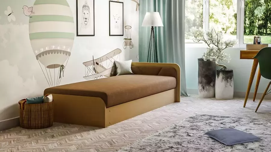 Maxi Huis Parys bed met matras 80 x 190 bruin