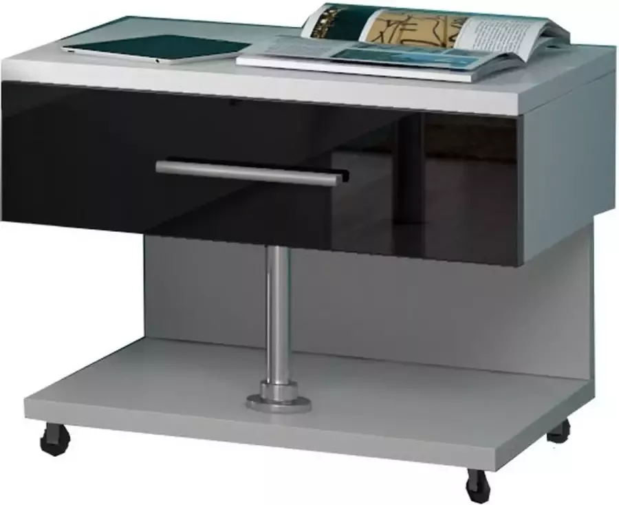 Maxi Huis Raj nachtkastje met wielen wit zwart