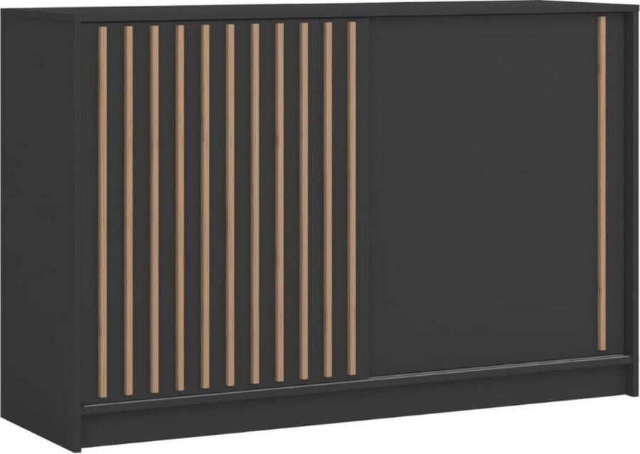 Maxi Maja ROYAL ladekast 150 cm Ladekast met planken zwart + wotan latten