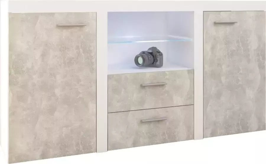 Maxi Huis Rumba BJ20 Dressoir Wit Beton 156.4cm LED