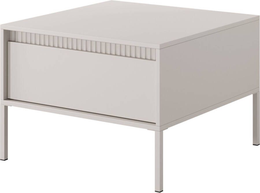 Maxi Maja Salontafel Woonkamertafel Lade Metalen poten Kleur beige 68 cm
