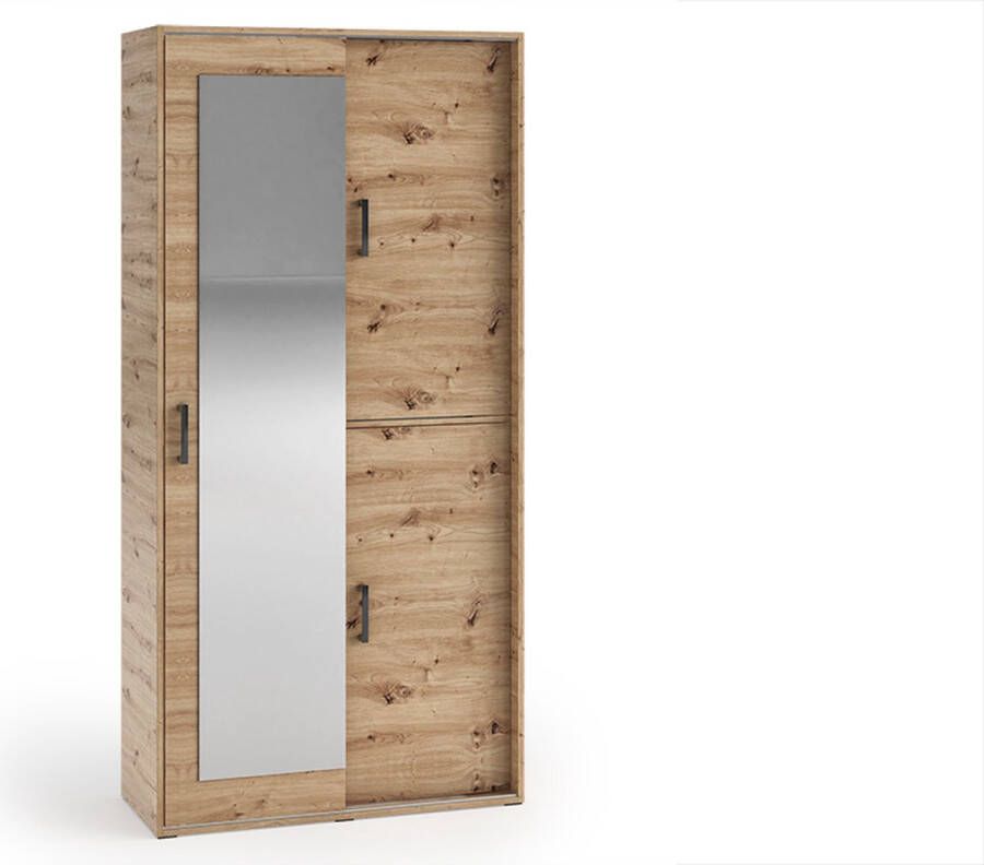 Maxi Maja Stijlvolle kledingkast met spiegel Planken en ruimte om kleding op te hangen 100 cm Artisan kleur