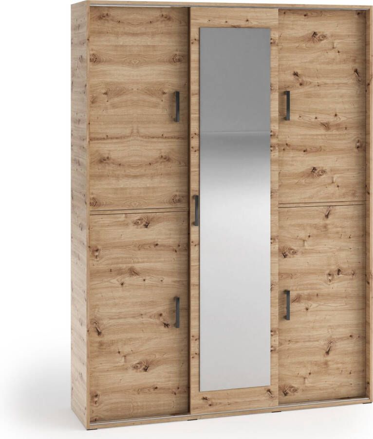 Maxi Maja Stijlvolle kledingkast met spiegel Planken en ruimte om kleding op te hangen 150 cm Ambachtelijke kledingkast