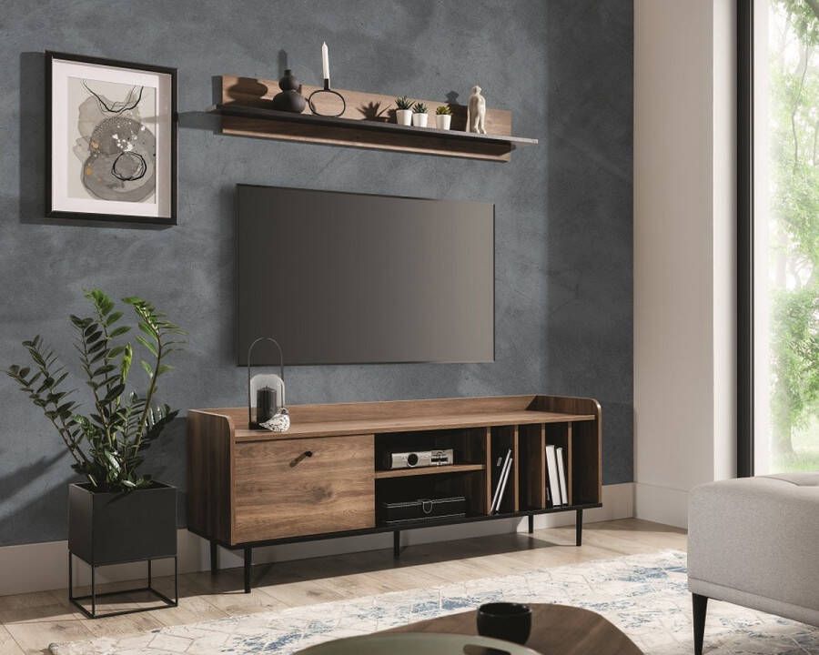 Maxi Huis TV-meubel Gasactuatoren Planken metalen poten 150 cm