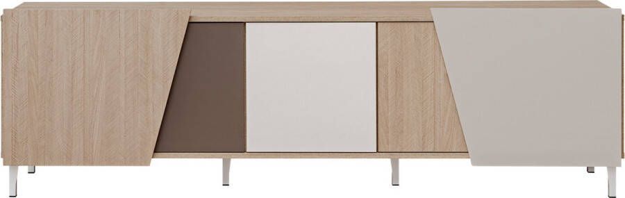 Maxi Huis TV-meubel met planken Viste F01 Wit Hout Truffel 180 cm