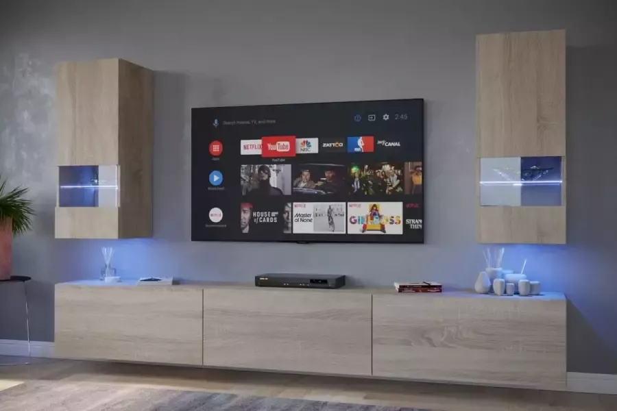 Maxi Maja Tv Meubel Next AN21-18S-M3-1A Led Sonoma eik 226 cm