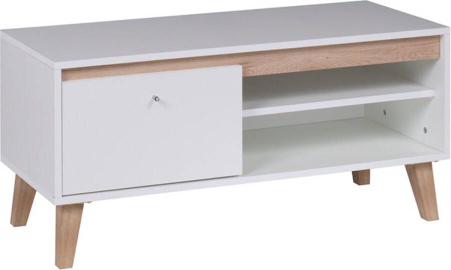 Maxi Huis TV meubel Oviedo Planken lade Wit Sam Remo 100 cm
