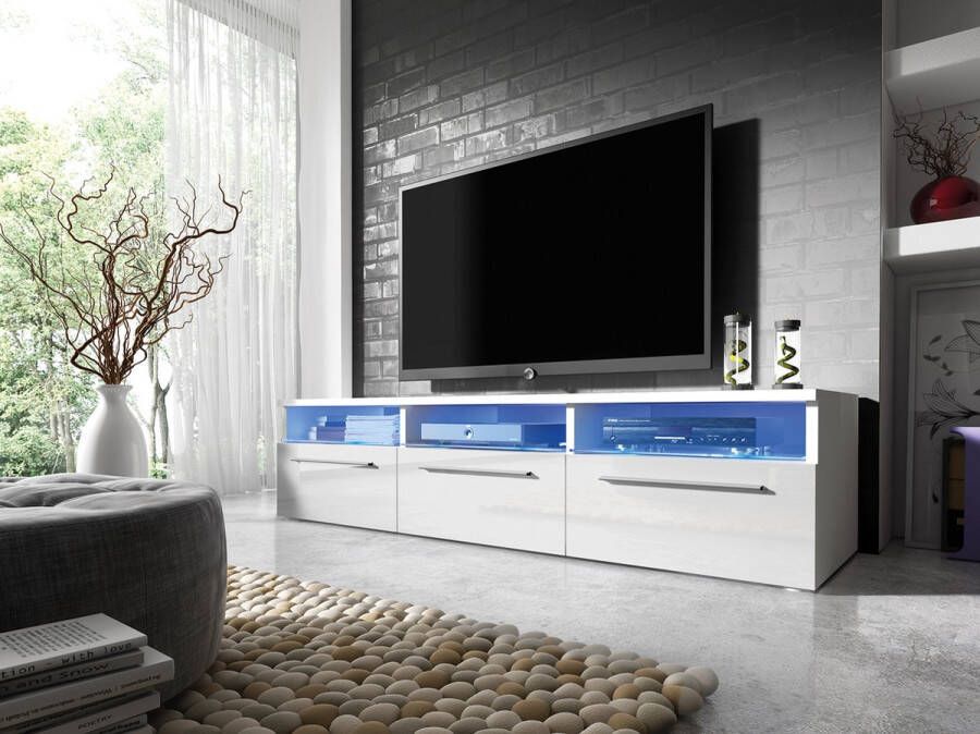 Maxi Huis TV meubel ROMA TV meubel wit breedte 150 cm moderne kast met lades