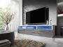 Maxi Huis TV meubel ROMA TV meubel wit + grijs hoogglans breedte 150 cm moderne kast met lades - Thumbnail 2