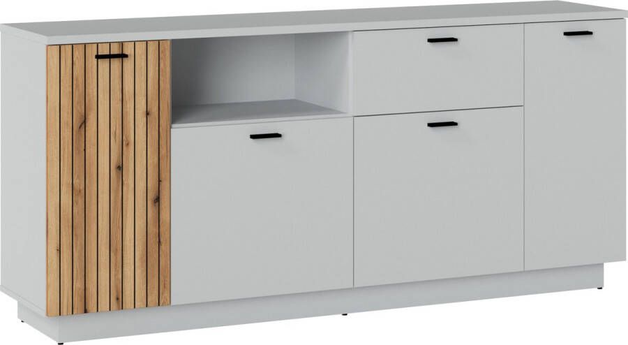 Maxi Huis VERO K03 ladekast voor de woonkamer slaapkamer lade planken deur. Breedte 180 cm. Grijs eiken