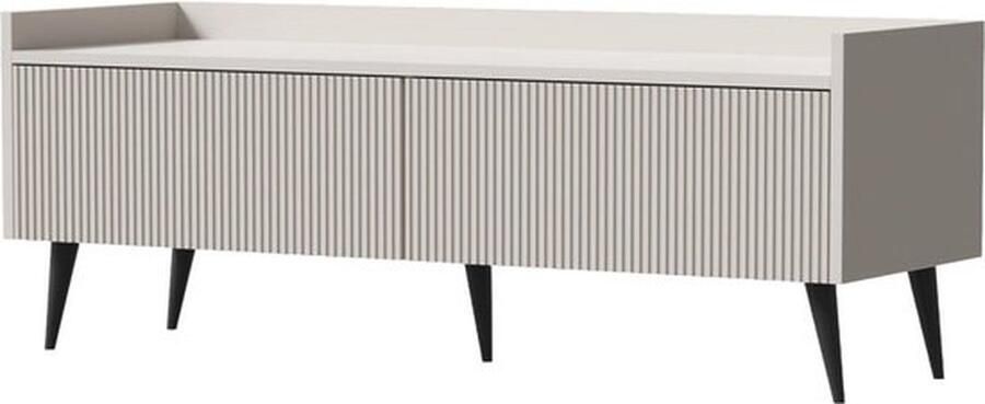 Maxi Maja Ademo TV-meubel modern TV-meubel 121 cm 2 kasten kasjmierkleur met gegroefde fronten