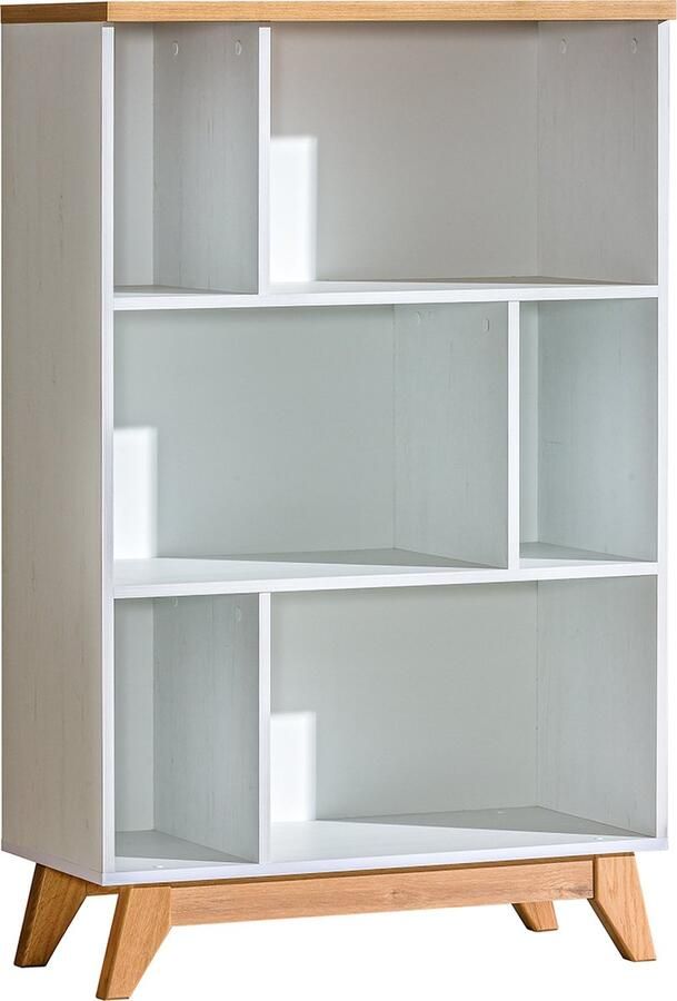 Maxi Maja Boekenkast met planken Scandinavische stijl Hoge kastpoten 80 cm Andersen Pine Nash Oak