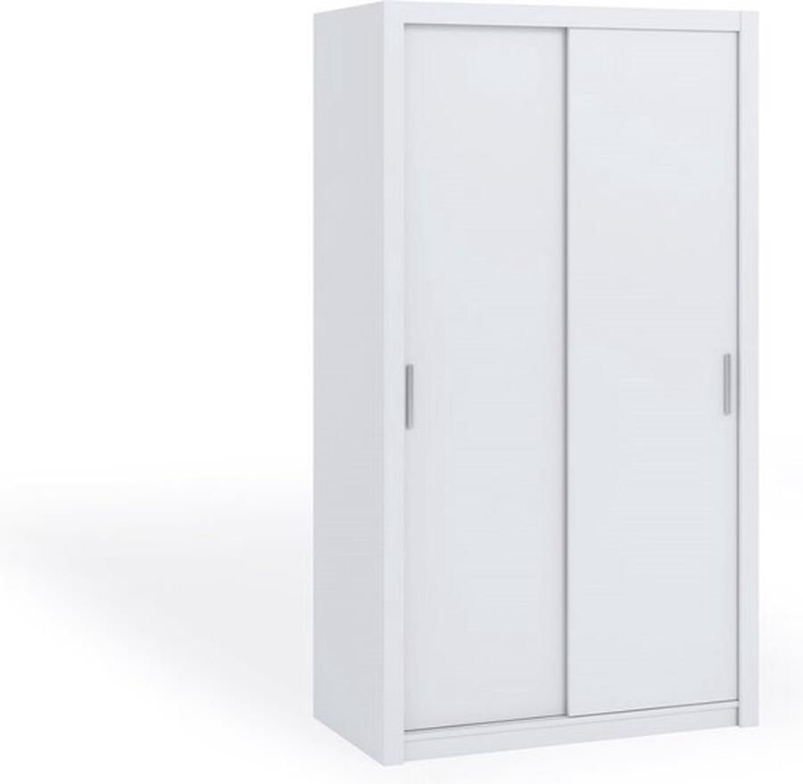 Maxi Maja Bono 120 kledingkast schuifkast 120 cm 2 deuren wit met planken en hangers