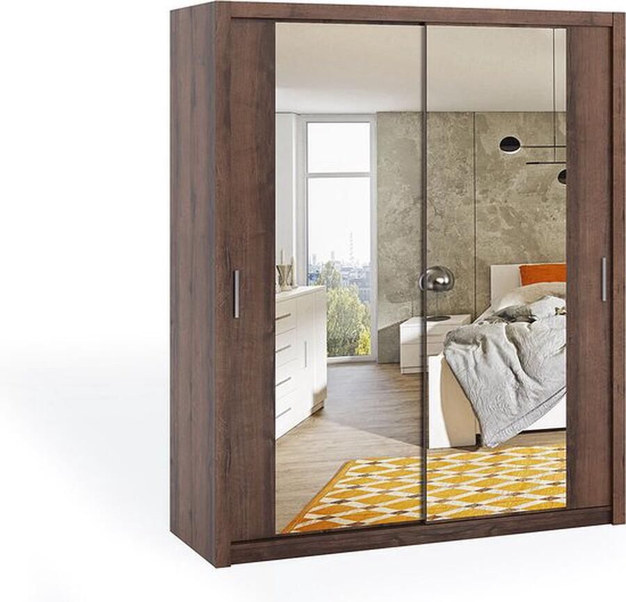 Maxi Maja Bono 180 kledingkast met spiegel en planken 1 stuk monastery oak bruin