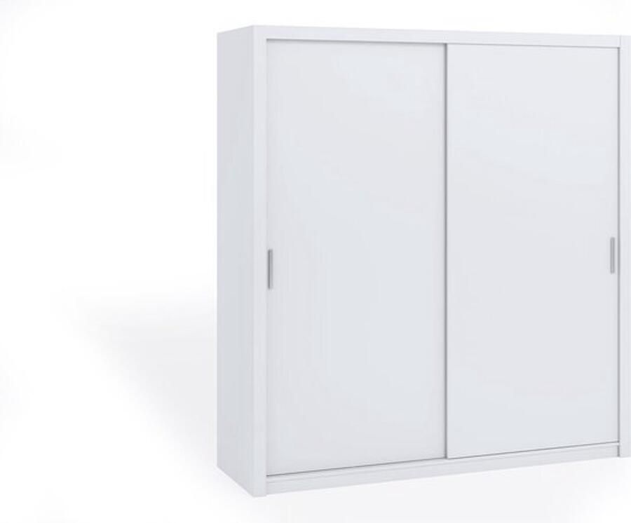 Maxi Maja Bono 200 kledingkast schuifkast 200 cm 2 deuren wit 9 planken en 2 kledingroedes