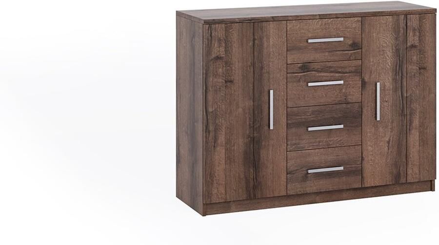 Maxi Maja Bono ladekast 4 laden en 2 deuren breedte 120 cm kloostereik zelfmontage meubel