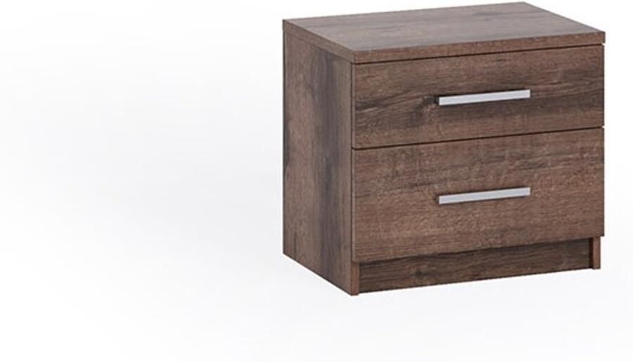 Maxi Maja Bono nachtkastje kast met twee lades 50 x 35 cm bruin monastery eik