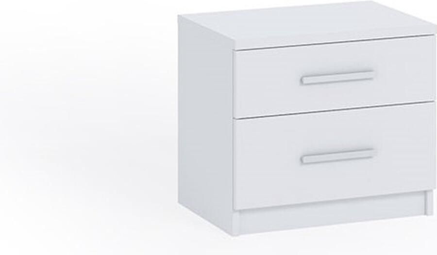 Maxi Maja Bono nachtkastje kast met twee lades ergonomisch 50 x 45 cm wit voor de slaapkamer