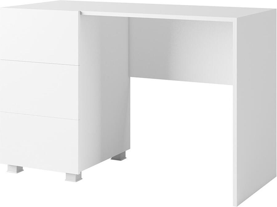 Maxi Maja Bureau Calabrini bureau met 3 lades 110 cm wit push-to-open systeem