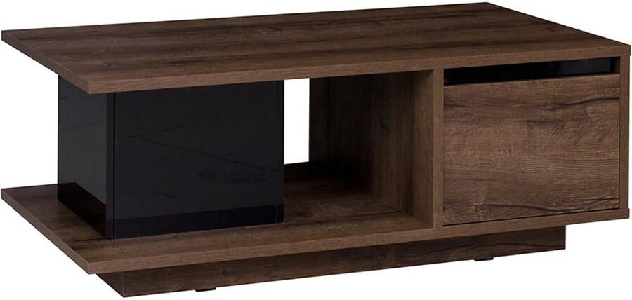 Maxi Maja Denver Salontafel Planken 120 cm Klooster Eiken + zwarte glans