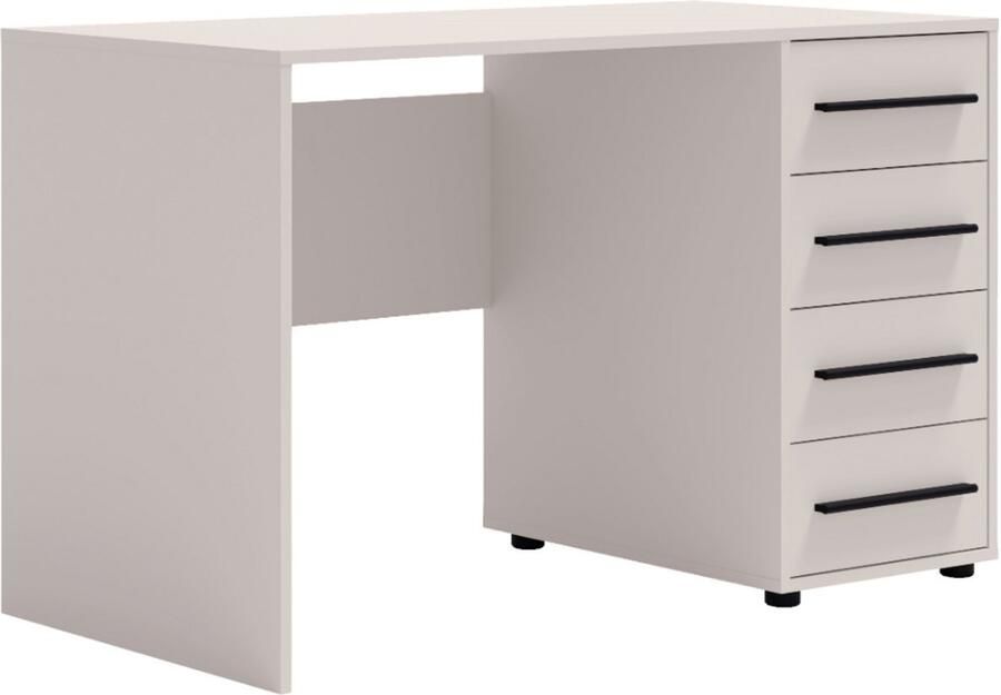 Maxi Maja Maxione bureau breedte 120 cm met 4 laden beige Cashmere jeugdbureau ergonomisch werkbureau