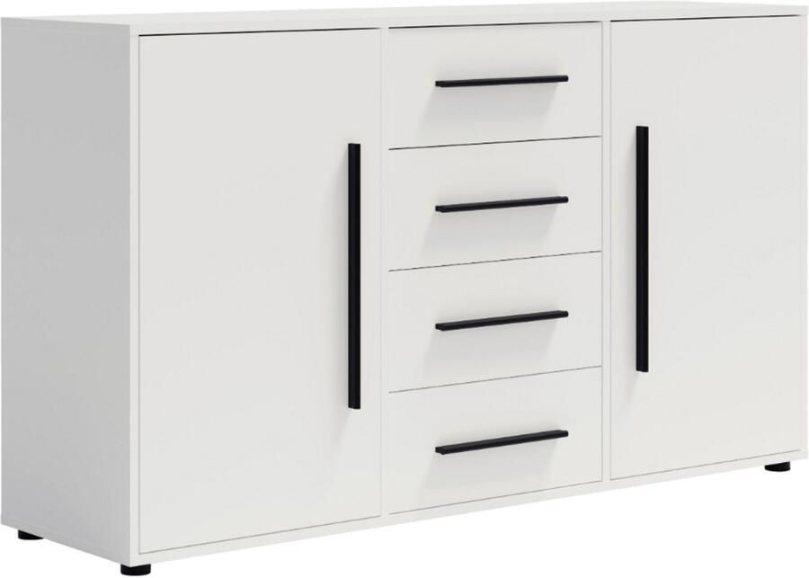 Maxi Maja Maxione ladekast breedte 150 cm 3 laden 2 deuren legplanken wit ergonomisch jeugdmeubilair woonkamermeubilair dressoir