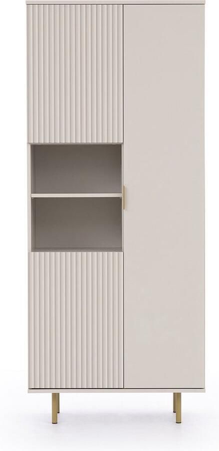 Maxi Maja Nubia R3D boekenkast 80 x 41 cm 3 deuren kleur kasjmier moderne stijl