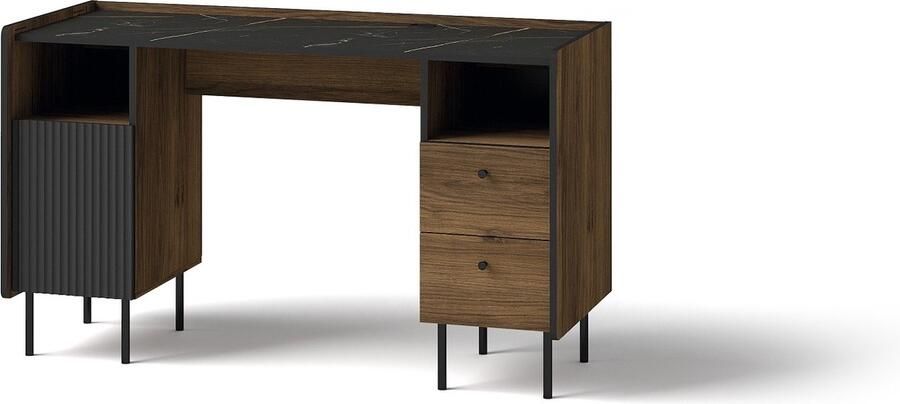Maxi Maja Prestigo P9 Bureau van 135 cm met laden computerbureau loft-design hoge poten gegroefd praktisch bureau voor thuis studeerkamer kantoor