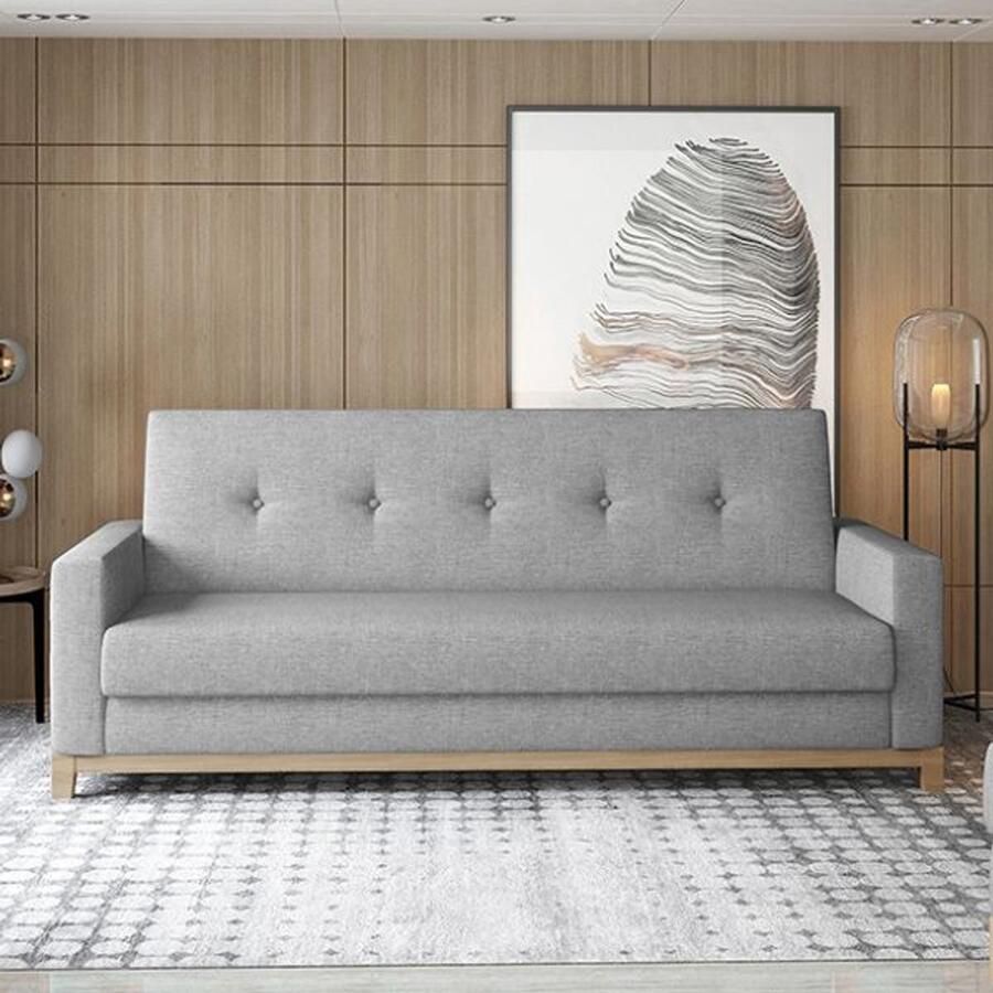 Maxi Maja Selene uitklapbank moderne woonkamerbank bank met slaapfunctie 3-zitsbank grijs Maxi Huis