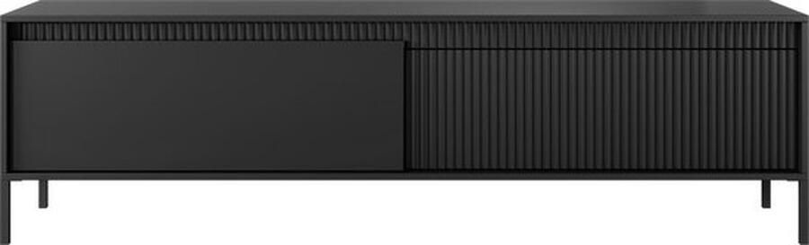 Maxi Maja SENSO TV-meubel TV met planken 187 cm zwart met metalen poten en PUSH TO OPEN functie