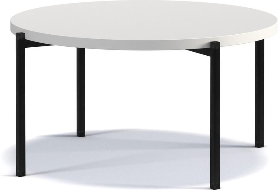 Maxi Maja Sigma A Salontafel Ronde Ø 84.2 cm hoogte 43 cm metalen frame woonkamermeubel zwart mat wit