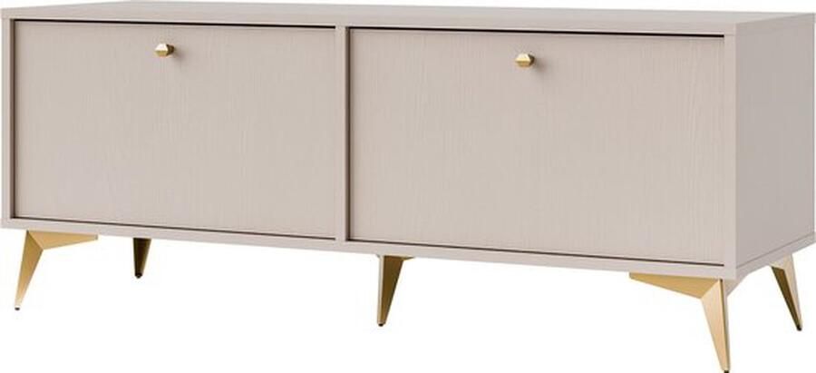 Maxi Maja Tokio 302 TV meubel staand TV-kast 120 6 cm 2 deuren beige met metalen poten