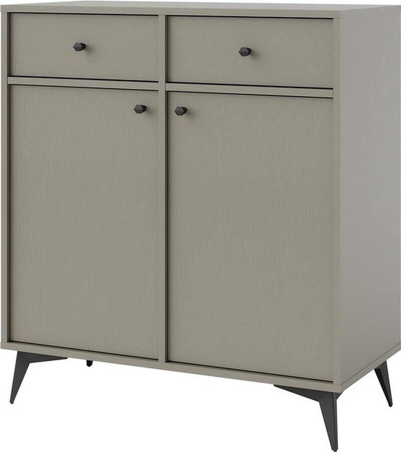 Maxi Maja Tokio ladekast dressoir 83 6 cm 2 deuren en 2 laden lichtgroen met metalen poten