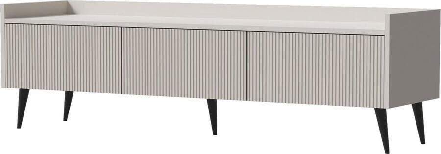 Maxi Maja TV-meubel met planken Modern TV-meubel 150 cm Gegroefde fronten kasjmier