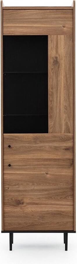 Maxi Maja Vasins VASINA vitrinekast 200 cm hoog 1 stuk Brandy Castello met metalen poten en zachtsluitende deuren