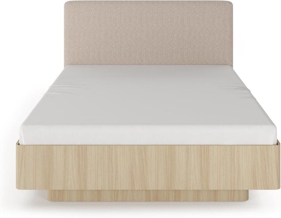 Maxi Maja Viki Bed met container 160 x 200 tweepersoonsbed met gestoffeerd hoofdbord met metalen frame op gasveer