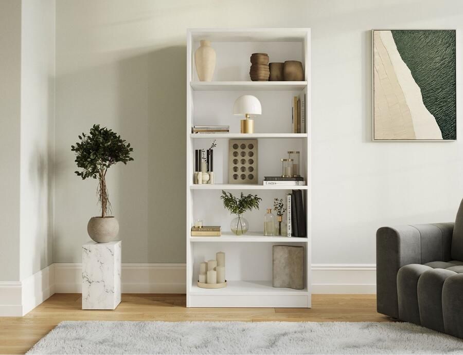 Maxi Maja Wit Boekenkast Seilf voor de woonkamer Boekenkast met planken Boekenkast 80 cm