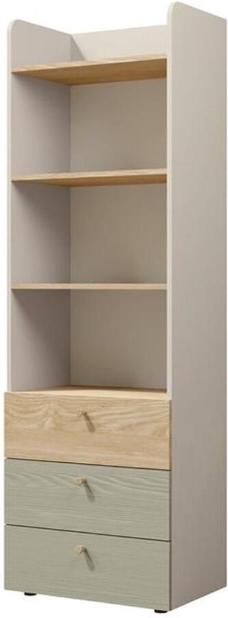 Maxi Maja YUKI 5 open legplanken boekenkast 60 cm 1 stuk eucalyptus grijsbeige geoliede eik